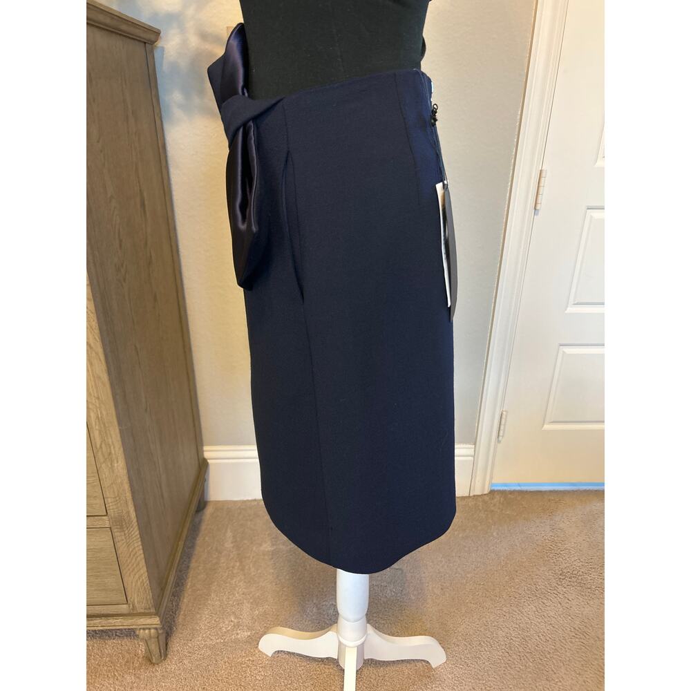 COMME MOI | Navy Blue Wool Blend A-Line Skirt | Med - Picture 6 of 10